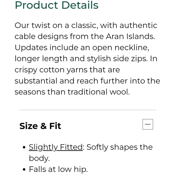 EUC L.L. Bean Signature Cotton Fisherman Tunic Sweater - Picture 8 of 8